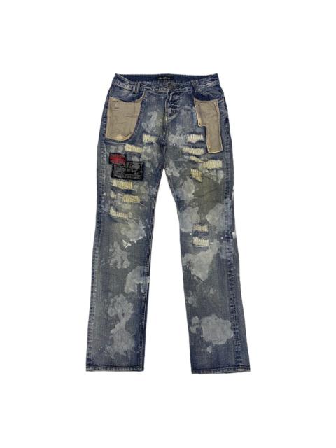 Other Designers Archival Clothing - 🔥SEX POT REVENGE PATCHWORK DISTRESSED PUNK DENIM JEANS