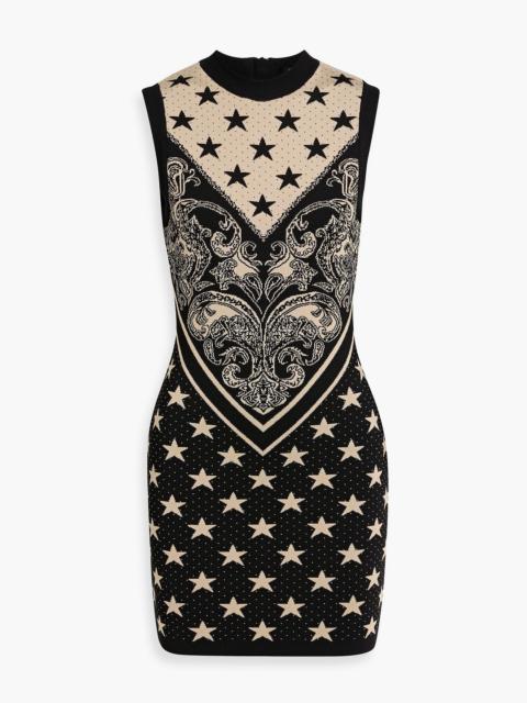 Balmain Jacquard-knit mini dress