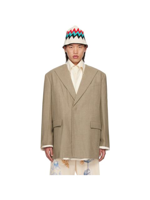 Jil Sander Taupe Padded Blazer