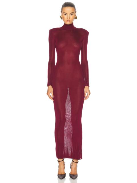 self-portrait Viscose Knit Maxi Dress