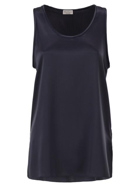 Brunello Cucinelli Brunello Cucinelli Women Stretch Silk Satin Crew Neck Top