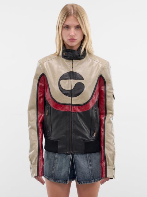 COPERNI Contrast Logo Moto Leather Jacket