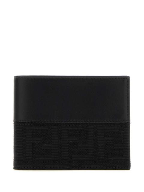 FENDI Fendi Men Black Jacquard And Leather Ff Wallet
