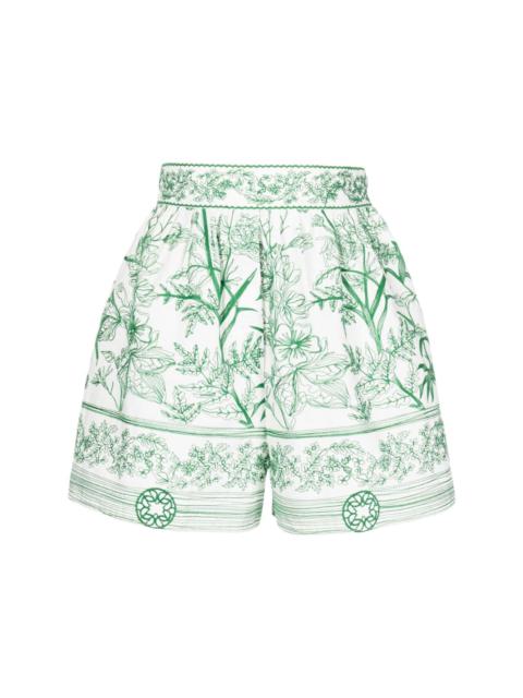 ELIE SAAB floral-print high-waist shorts