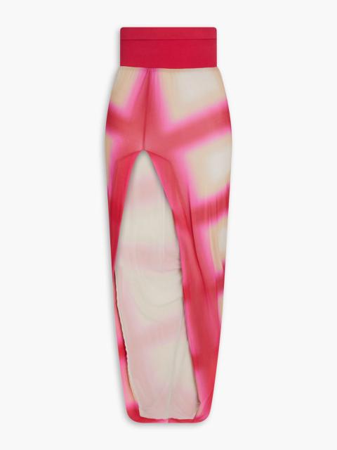 Rick Owens Printed stretch-cupro maxi skirt