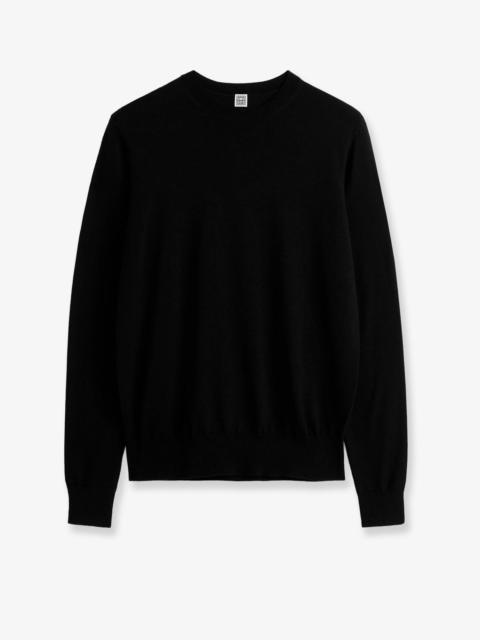 TOTEME Toteme Fine Crew Knit Wool Silk Blend Sweater Black