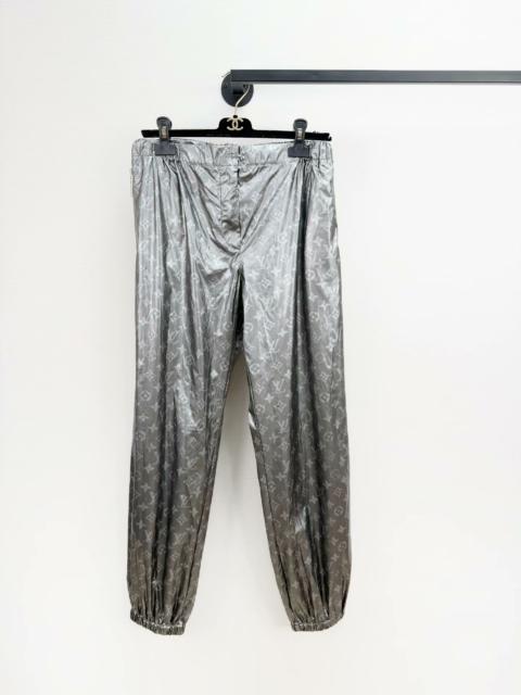 Louis Vuitton LOUIS VUITTON METALLIC SILVER MONOGRAM TRACK PANTS