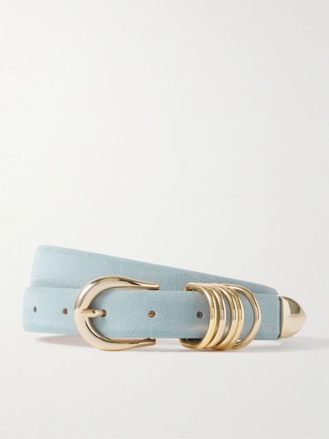 DÉHANCHE Hollyhock suede belt Light blue