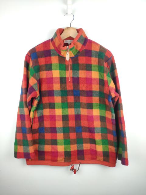 Other Designers Vintage - Steal 💥 Vintage Fleece Sweater Half Zipper Checkered
