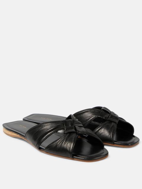 The Row Soft Knot leather slides