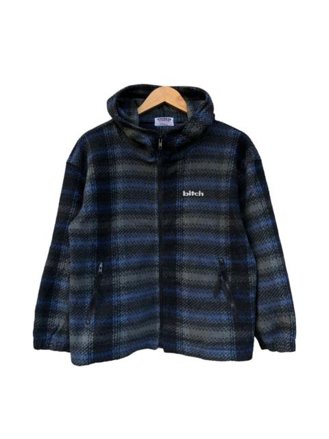 Other Designers Girl Skateboards - Bitch skateboards small logo checkered fleece hoodie