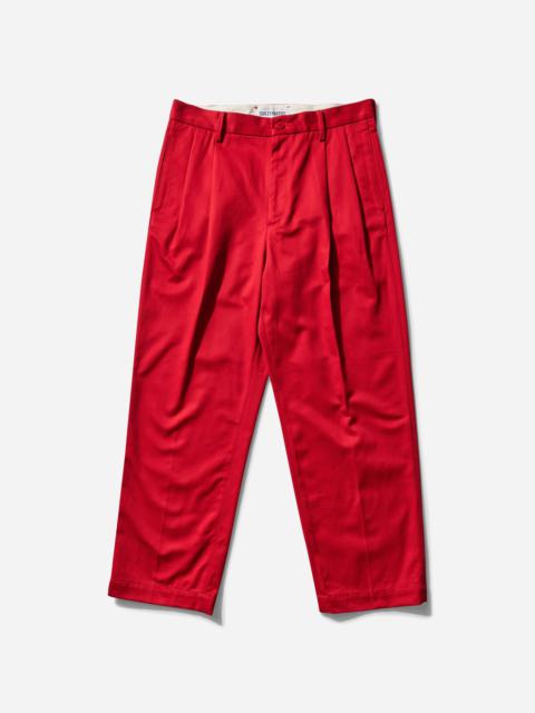 WACKO MARIA Men's Double Pleated Chino Trousers Red