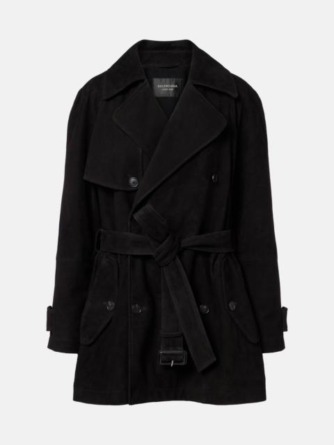BALENCIAGA Suede trench coat
