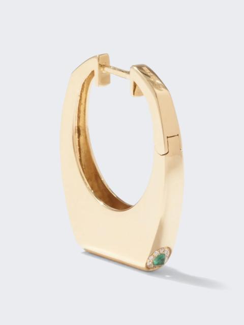 RAINBOW K Grace Earring 14k Yellow Gold, White Diamonds, Single Emerald