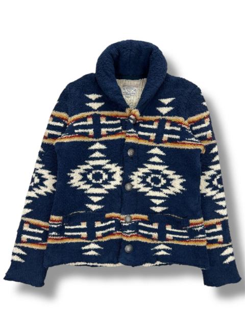 Other Designers Japanese Brand - Antiballistic Navajo Fuzzy Fleece Jacket with Concho Button
