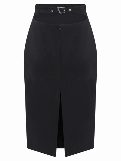 MUGLER PENCIL MIDI SKIRT | BLACK