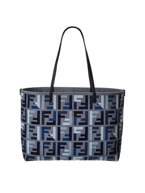 FENDI FENDI Roll Large FF Canvas & Leather Tote