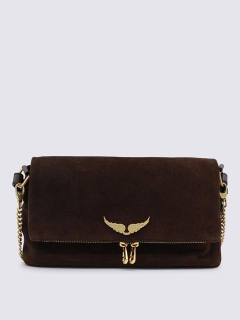 Zadig & Voltaire Zadig & Voltaire Wood Leather Rock Ii Suede Shoulder Bag
