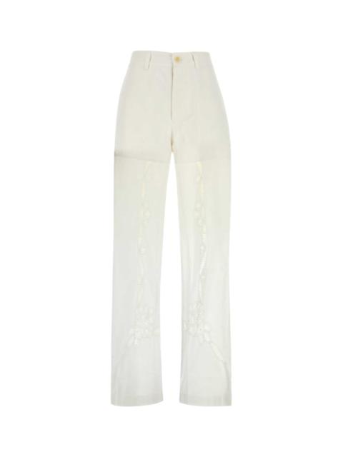Marine Serre Women White Cotton Pant