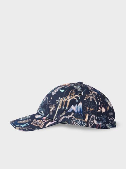 Paul Smith Navy 'Mainline' Print Cap