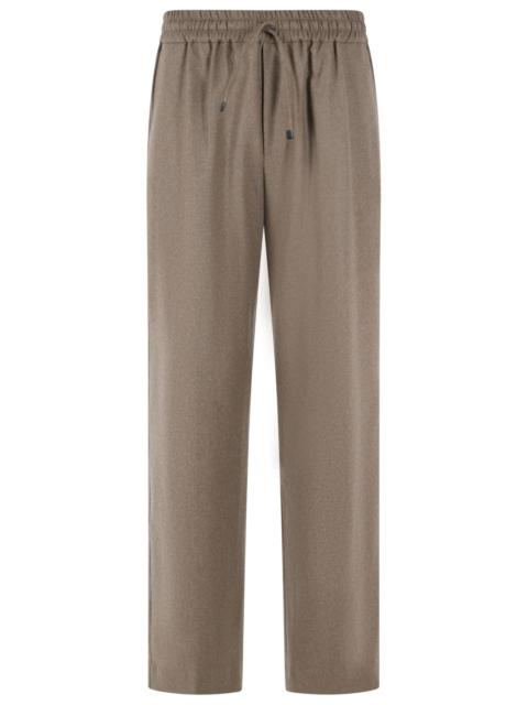 Drôle de Monsieur Drole De Monsieur Wool Blend Flannel Pants Brown