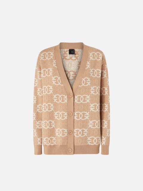 PINKO CARDIGAN WITH LOVE BIRDS LOGO