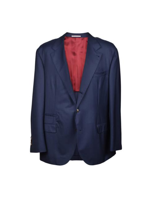 Brunello Cucinelli Brunello Cucinelli Navy Virgin Wool Three-Button Blazer
