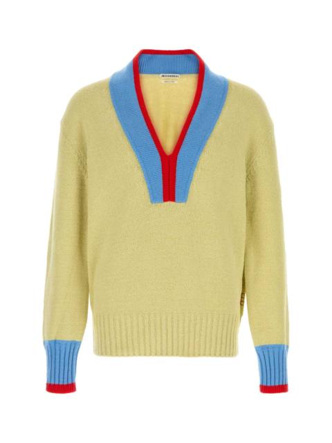 Other Designers Jw Anderson Men Pastel Green Stretch Cotton Blend Sweater