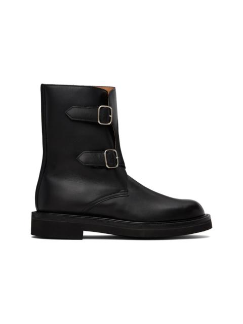 AURALEE Black Leather Work Boots