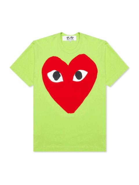 Comme des Garçons PLAY Light Green Tee With Big Red Heart Men