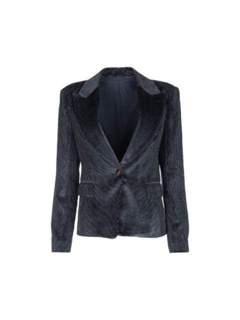 Brunello Cucinelli Brunello Cucinelli Navy Textured Tailored Jacket