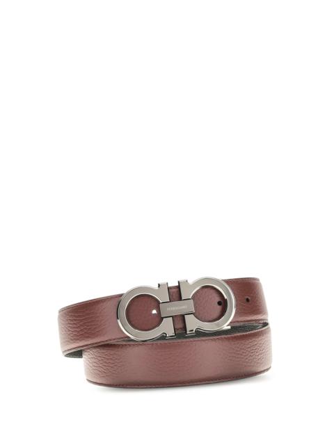 FERRAGAMO Ferragamo Reversible Gancini Belt Brown Stone