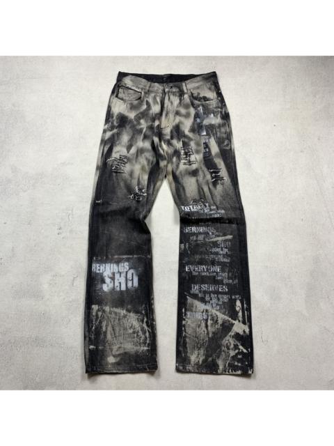 Other Designers Japanese Brand - Berning Sho Poem Painter Denim Pants Punk Rebel Bondage