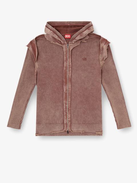 Diesel K-Pelto Cotton Sweatshirt With Distressed Effect