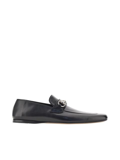 GUCCI Gucci Leather Loafers with Horsebit Black Men