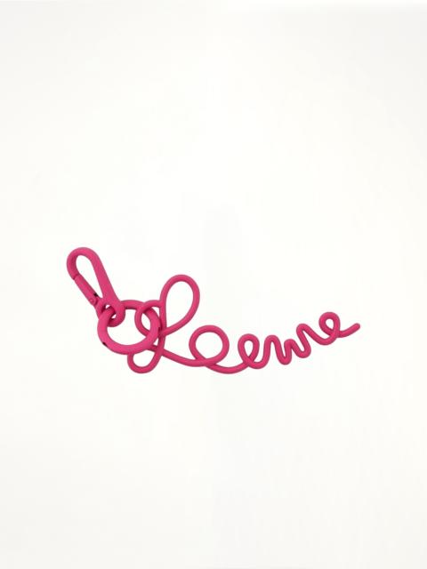Loewe Signature Charm in Metal in Neon Pink