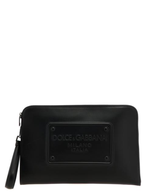 Dolce & Gabbana Dolce & Gabbana Men Large Plaque Pouch