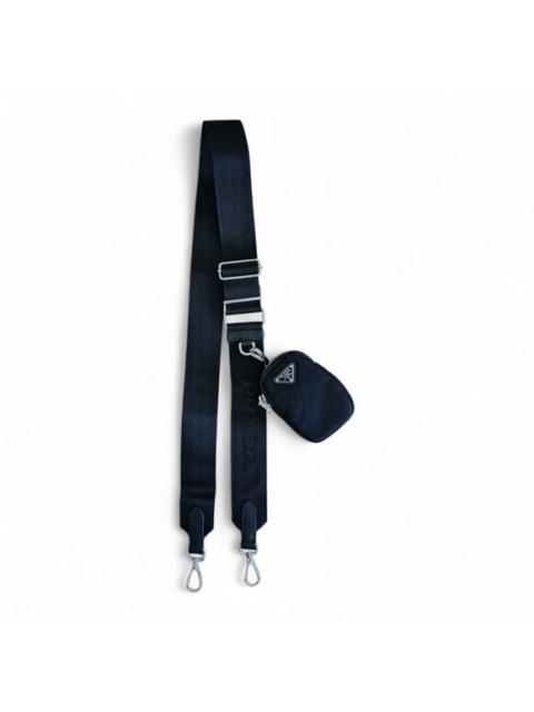 Prada Prada Re-Edition 2005 Black bag strap with silver-tone hardware  with pouch