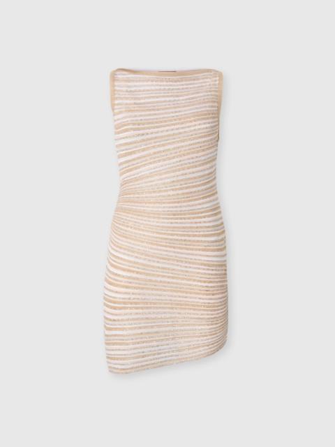 Missoni Missoni Boat Neck Mini Dress With Lamé Stripes in White at Nordstrom