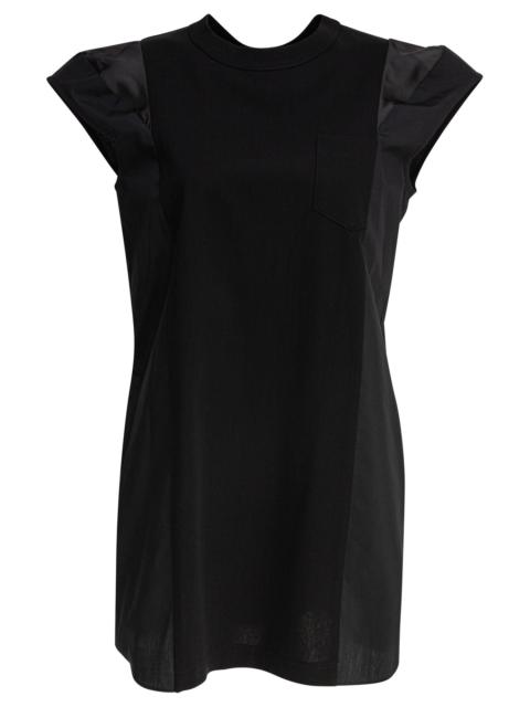 Sacai Poplin X Cotton Jersey Dress