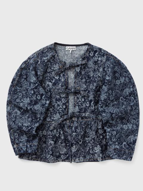 GANNI Tapestry Denim Peplum Blouse