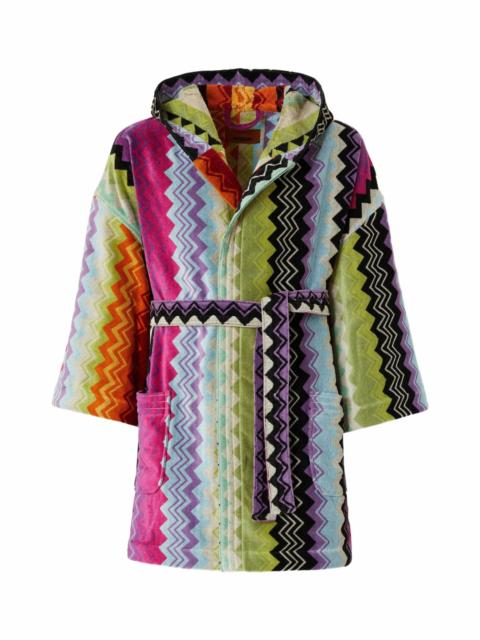 Missoni Missoni Home Giacomo Bathrobe In Cotton Terry With Zigzag Pattern in Orange at Nordstrom