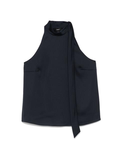 Theory textured-satin halter top