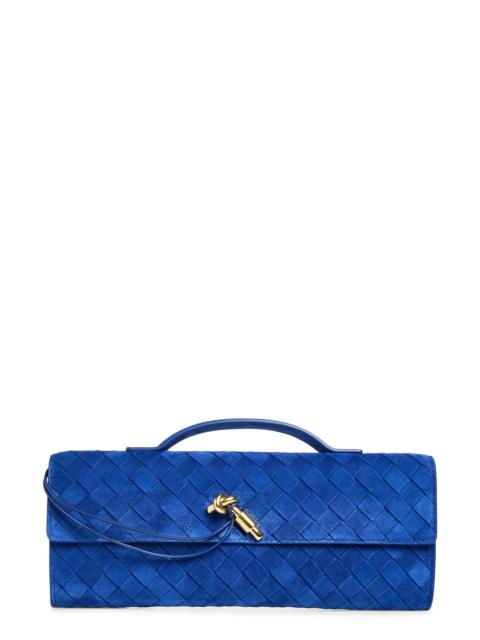 Bottega Veneta Bottega Veneta Long Andiamo Intrecciato Suede Clutch in 4300 Blue Royal-Muse Br at Nordstrom