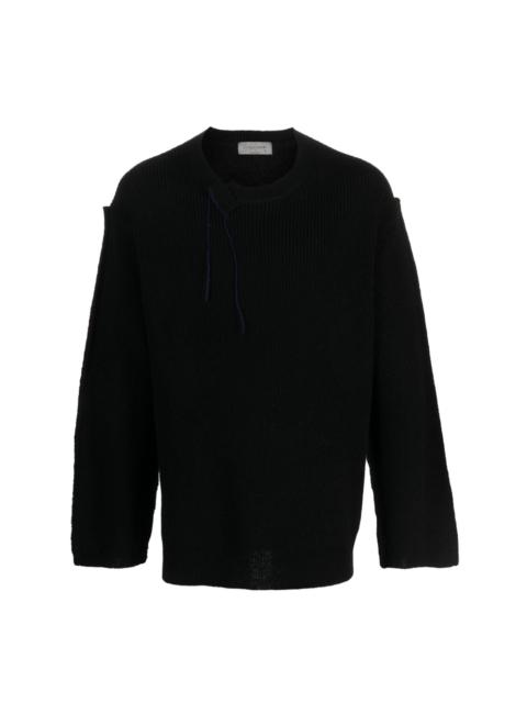 Yohji Yamamoto asymmetric-neck drop-shoulder jumper