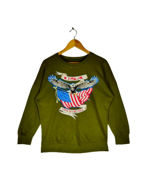 Other Designers Designer - USA LAND OF THE FREE Big Eagle Printed Baggy Sweatshirt