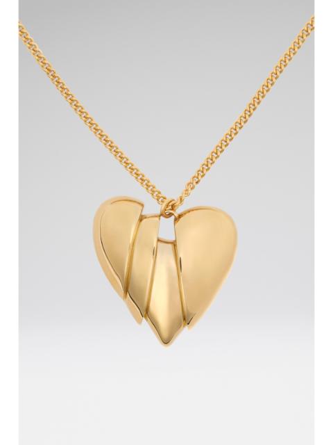 Amina Muaddi HEARTBREAKER NECKLACE WITH GOLD BASE