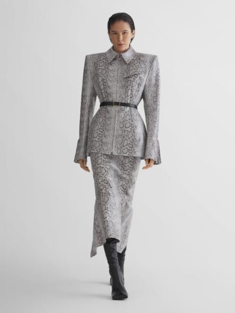 MUGLER python-embossed leather slit mermaid skirt