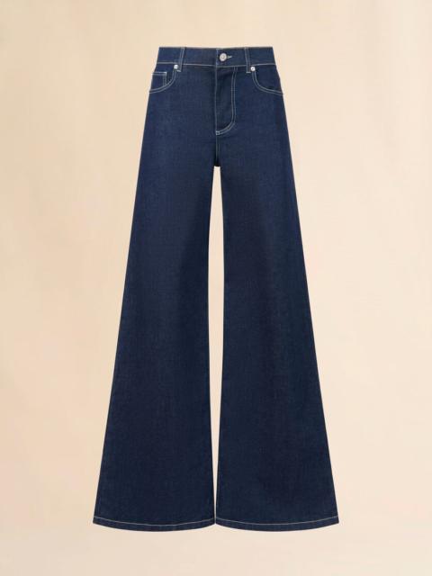 Marni DEEP BLUE STRETCH DENIM WIDE-LEG JEANS