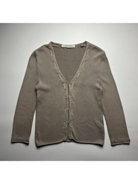 Miu Miu Miu Miu by Prada 90’s Ribbon-Lace Knit Cardigan